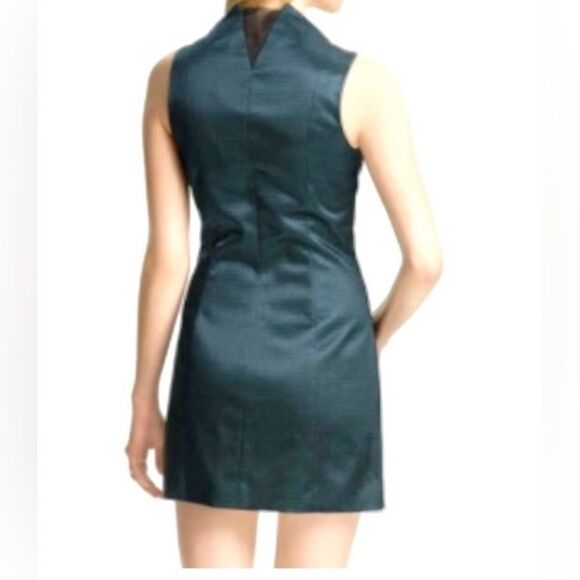 Theyskens Theory Midnight Green Cotton Elastane Blend Sheath Dress 4 Cocktail - Picture 3 of 11
